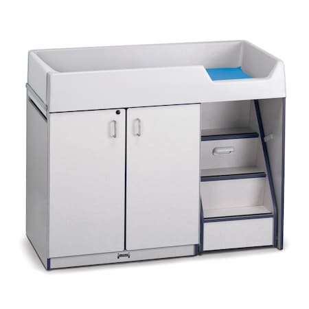 Jonti-Craft Rainbow Accents Diaper Changer with Stairs, Right, Navy 5148JC112